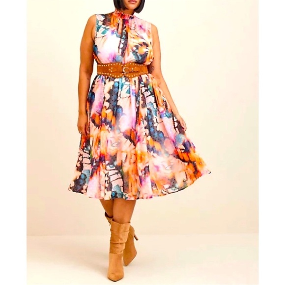 Torrid Mock Neck Party Dress – Size 10 (Torrid 00) – Multi-Color - Picture 1 of 16